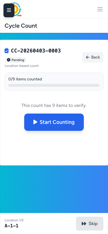 Guided Cycle Counting - Mobile