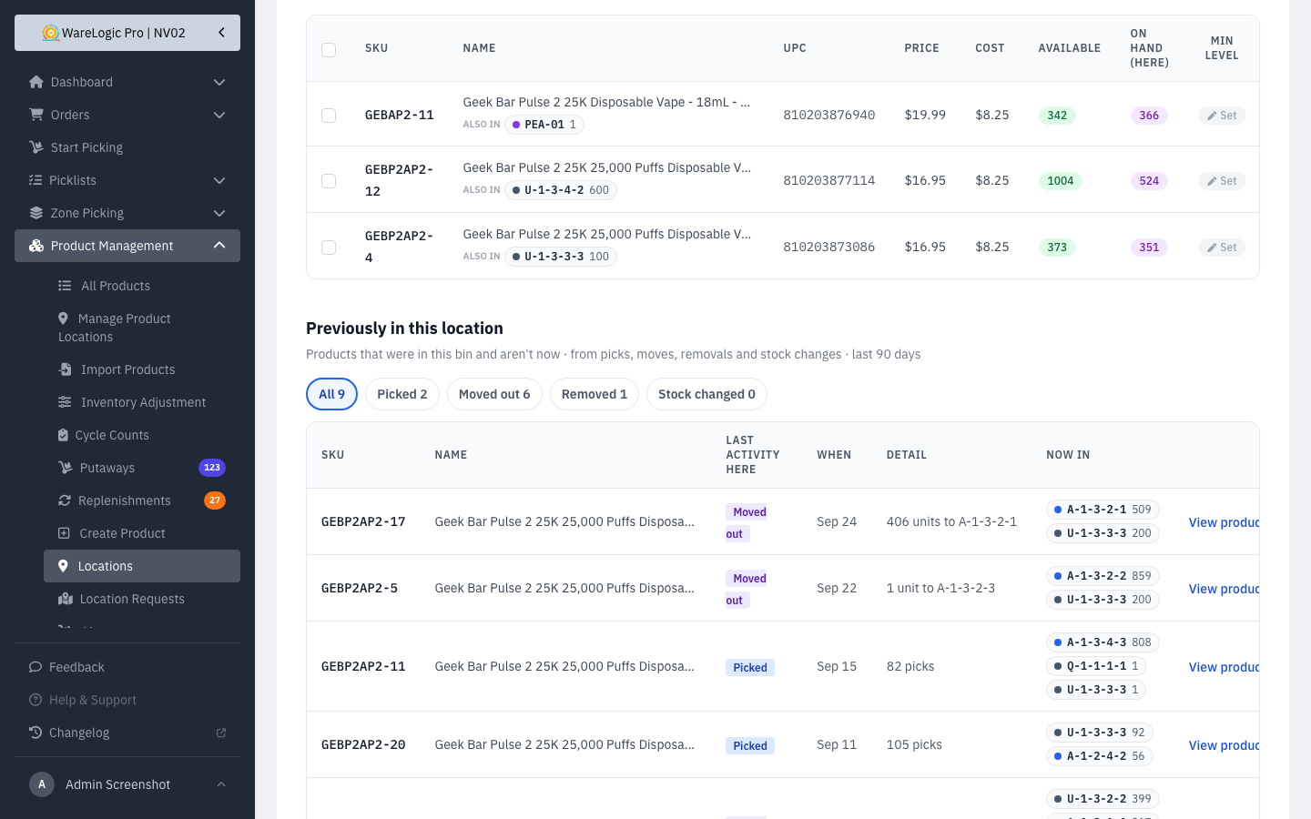 Location history — desktop